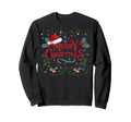 Merry Lights Santa Hat Funny Santa Sweatshirt - Novelty Apparel Men Women - T-Shirt, Sweatshirt, Hoodie