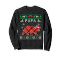 Matching Ugly Pajama Plaid Papa Bear Sweatshirt - Custom Art Print Unisex - T-Shirt, Sweatshirt, Hoodie