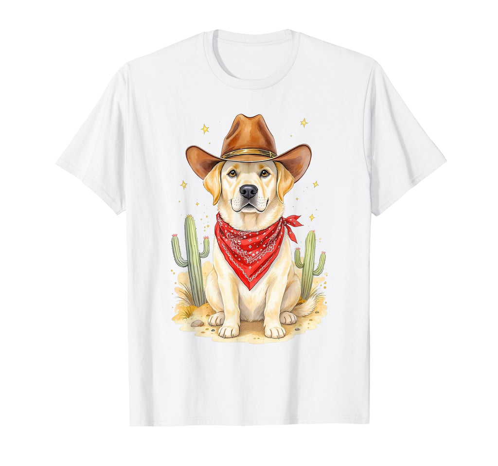 Labrador Retriever Cowboy Dog Western T-Shirt - Trendy Graphic for Adults - T-Shirt, Sweatshirt, Hoodie