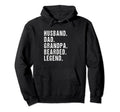 Husband Dad Grandpa Bearded Legend Hoodie - Unique Graphic for Adults - T-Shirt, Sweatshirt, Hoodie