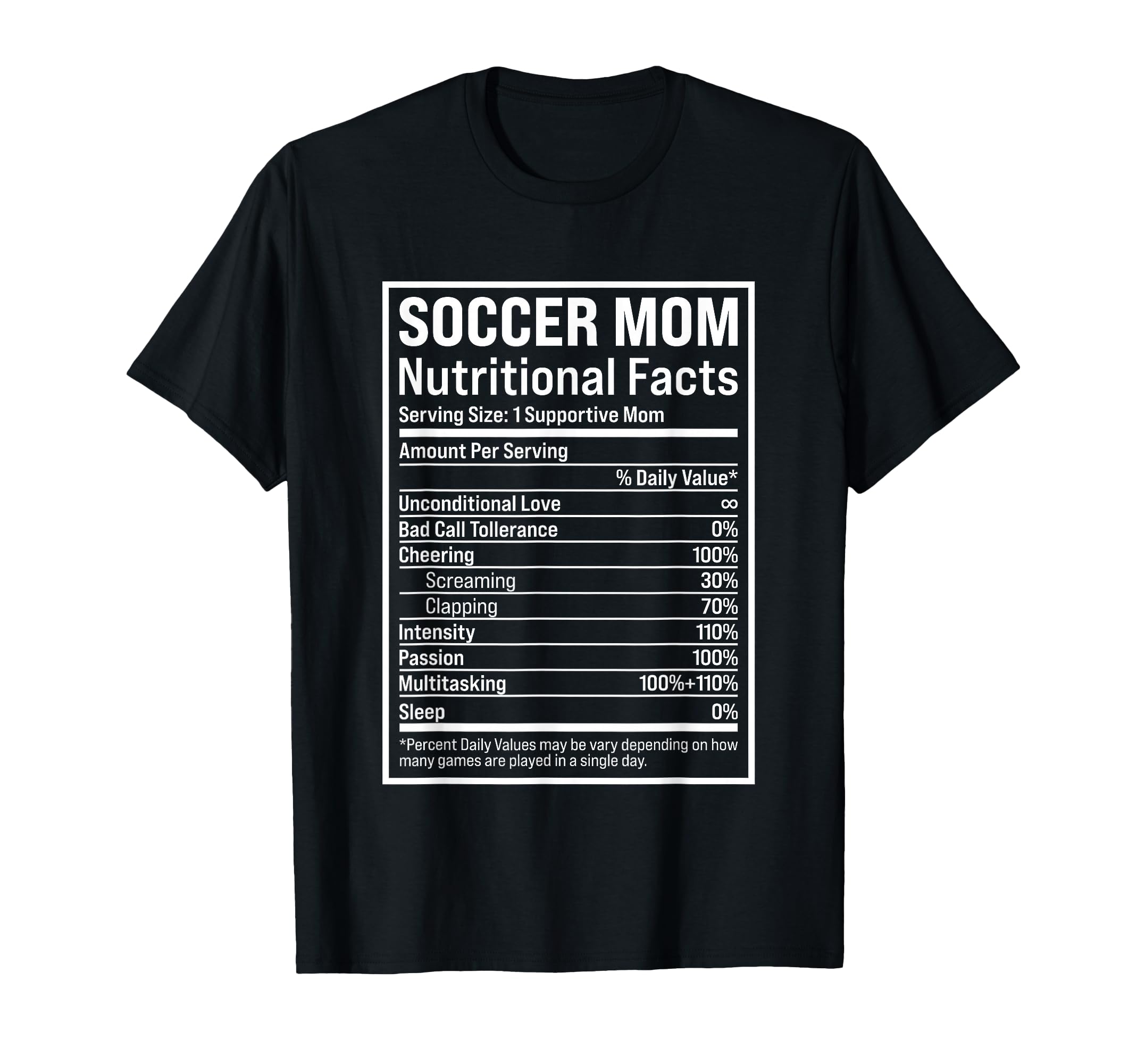Soccer Mom Ball Mom Nutritional T-Shirt - Custom Art Print for Adults - T-Shirt, Sweatshirt, Hoodie