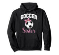 Soccer Sister Bow Soccer Ball Hoodie - Aesthetic Graphic Men Women - T-Shirt, Sweatshirt, Hoodie