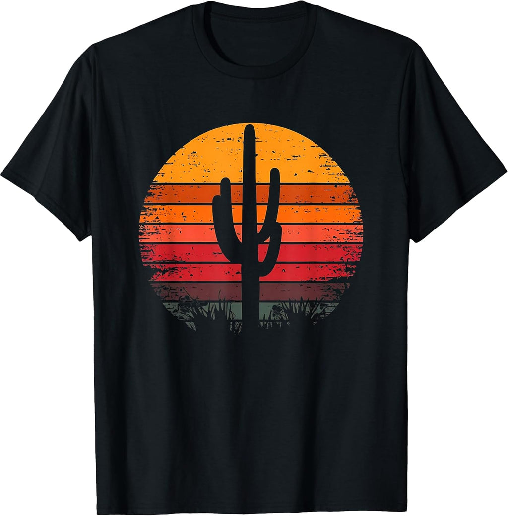 Retro Sunset Saguaro Cactus Vintage Desert Design - Adult & Kids T-Shirts, Sweatshirts & Hoodies apparel design preview 1