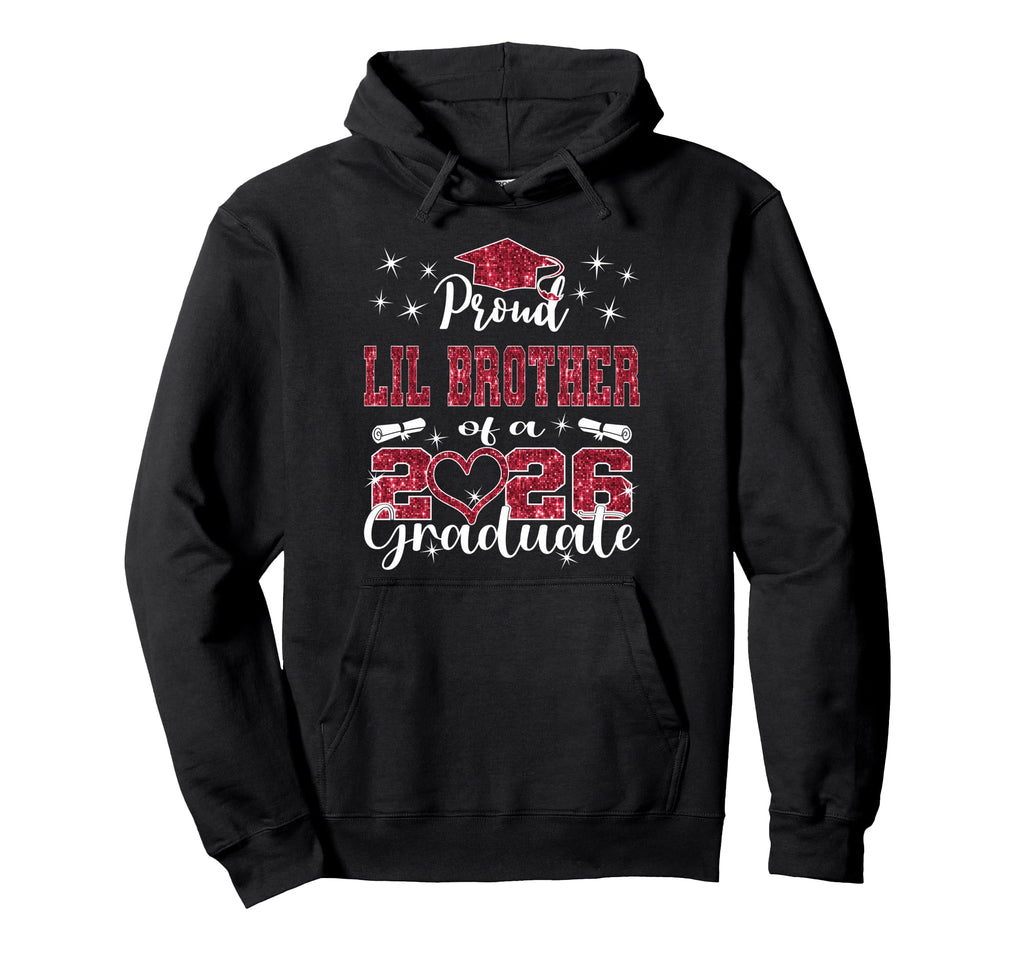 Super Proud Little Brother 2026 Hoodie - Minimalist Print for Adults - T-Shirt, Sweatshirt, Hoodie