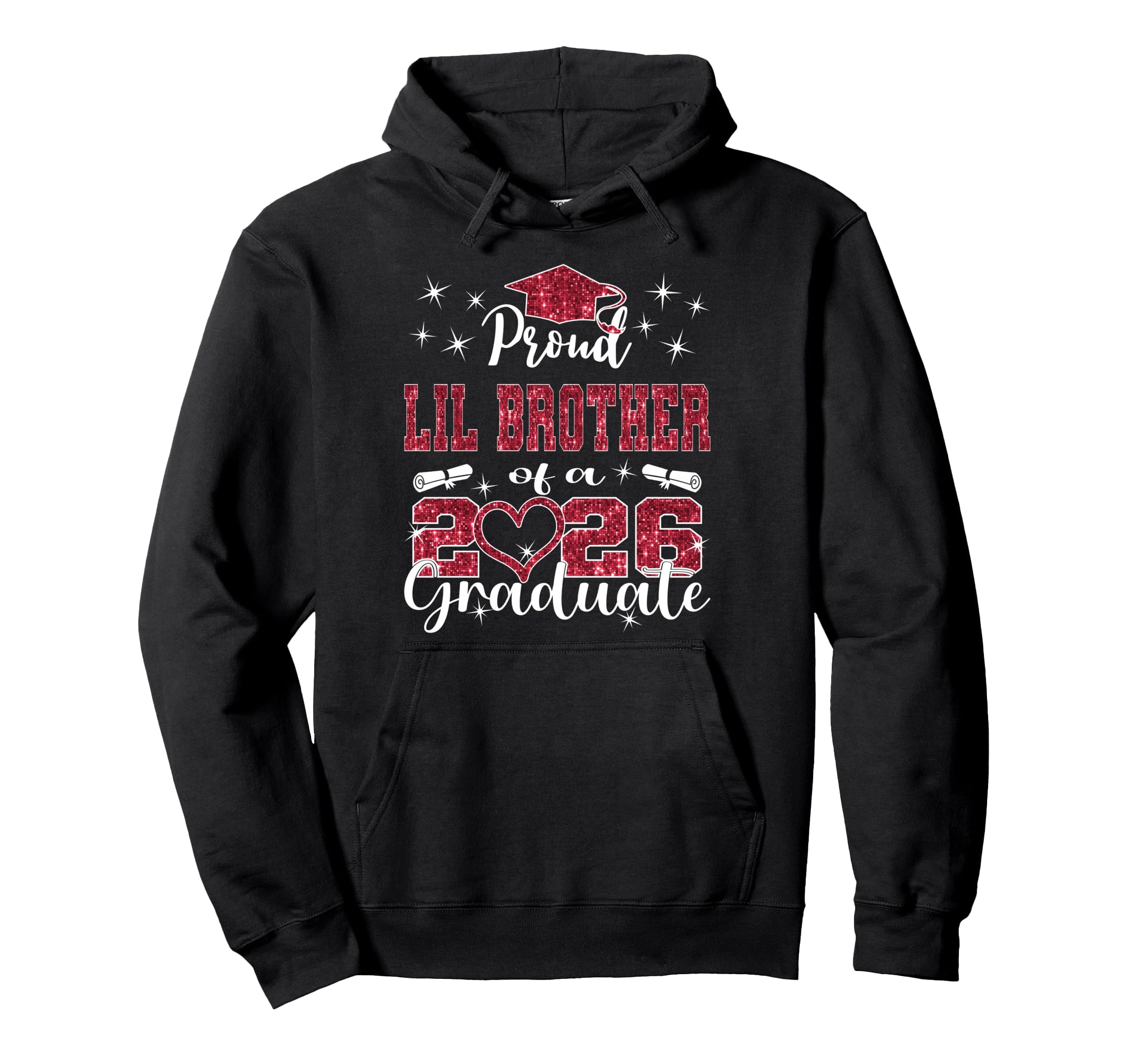 Super Proud Little Brother 2026 Hoodie - Minimalist Print for Adults - T-Shirt, Sweatshirt, Hoodie