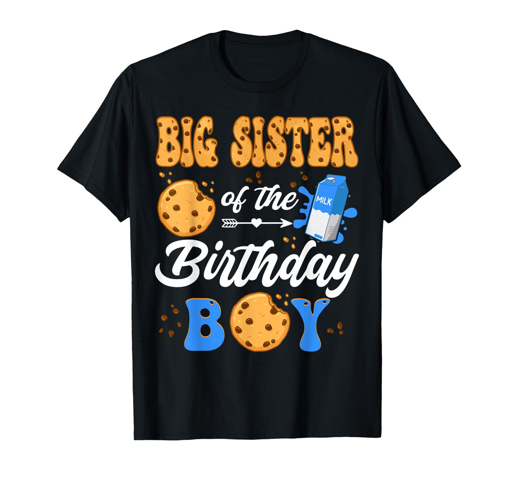 Big Sister Birthday Milk And Cookies T-Shirt - Aesthetic Graphic Men Women - T-Shirt, Sweatshirt, Hoodie