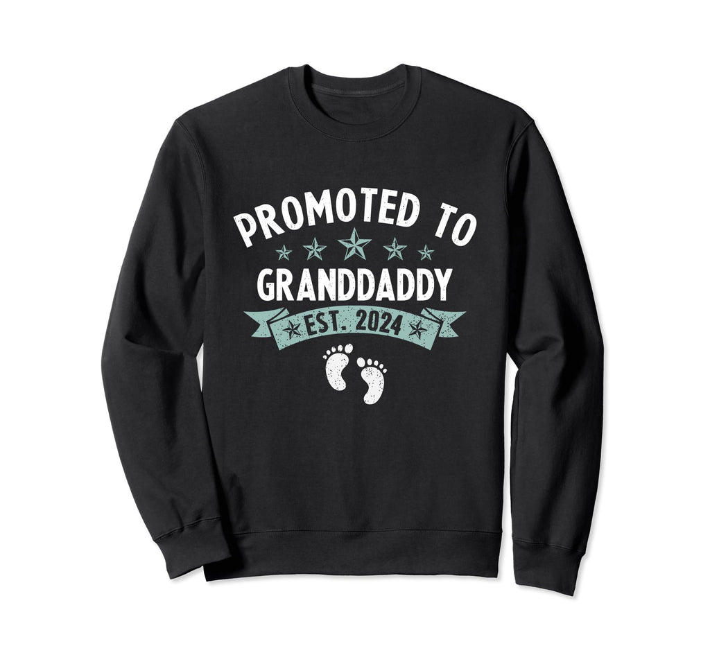 Promoted To Granddaddy Est 2024 Sweatshirt - Aesthetic Graphic for Adults - T-Shirt, Sweatshirt, Hoodie
