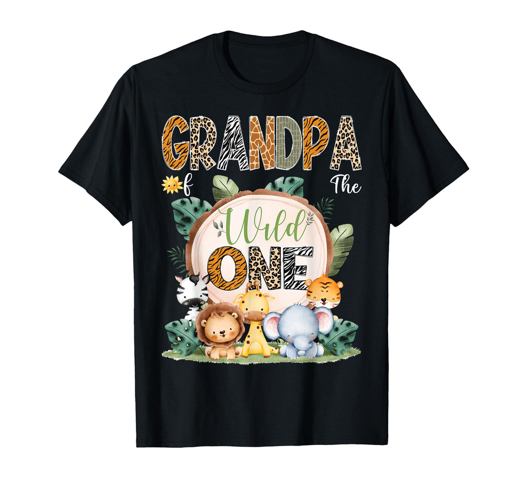 Grandpa Wild One First Birthday Safari T-Shirt - Trendy Graphic Unisex - T-Shirt, Sweatshirt, Hoodie