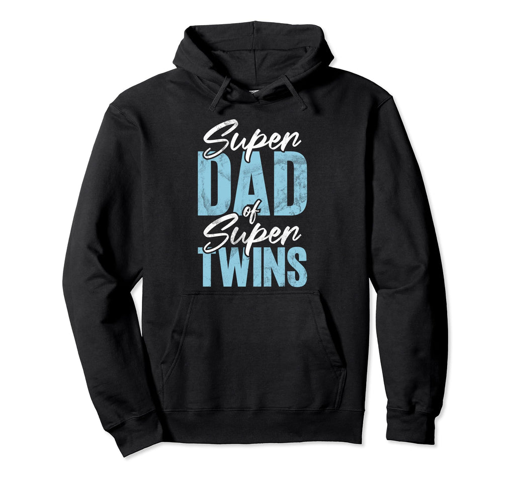 Super Dad Super Twins Twin Dad Hoodie - Graphic Print Unisex - T-Shirt, Sweatshirt, Hoodie