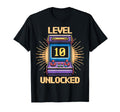 Level 10 Unlock Birthday Gamer 10 T-Shirt - Novelty Apparel for Adults - T-Shirt, Sweatshirt, Hoodie