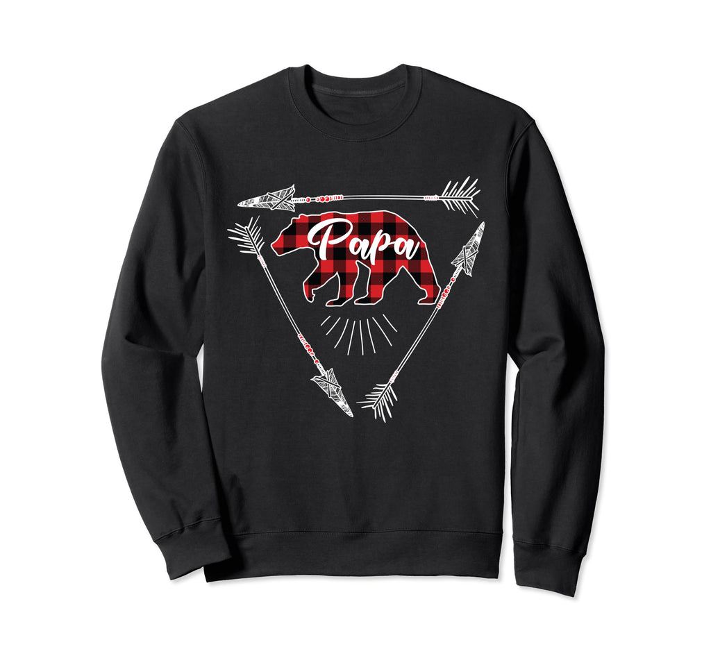 Red Plaid Papa Bear Dad Birthday Sweatshirt - Casual Everyday Wear Unisex - T-Shirt, Sweatshirt, Hoodie