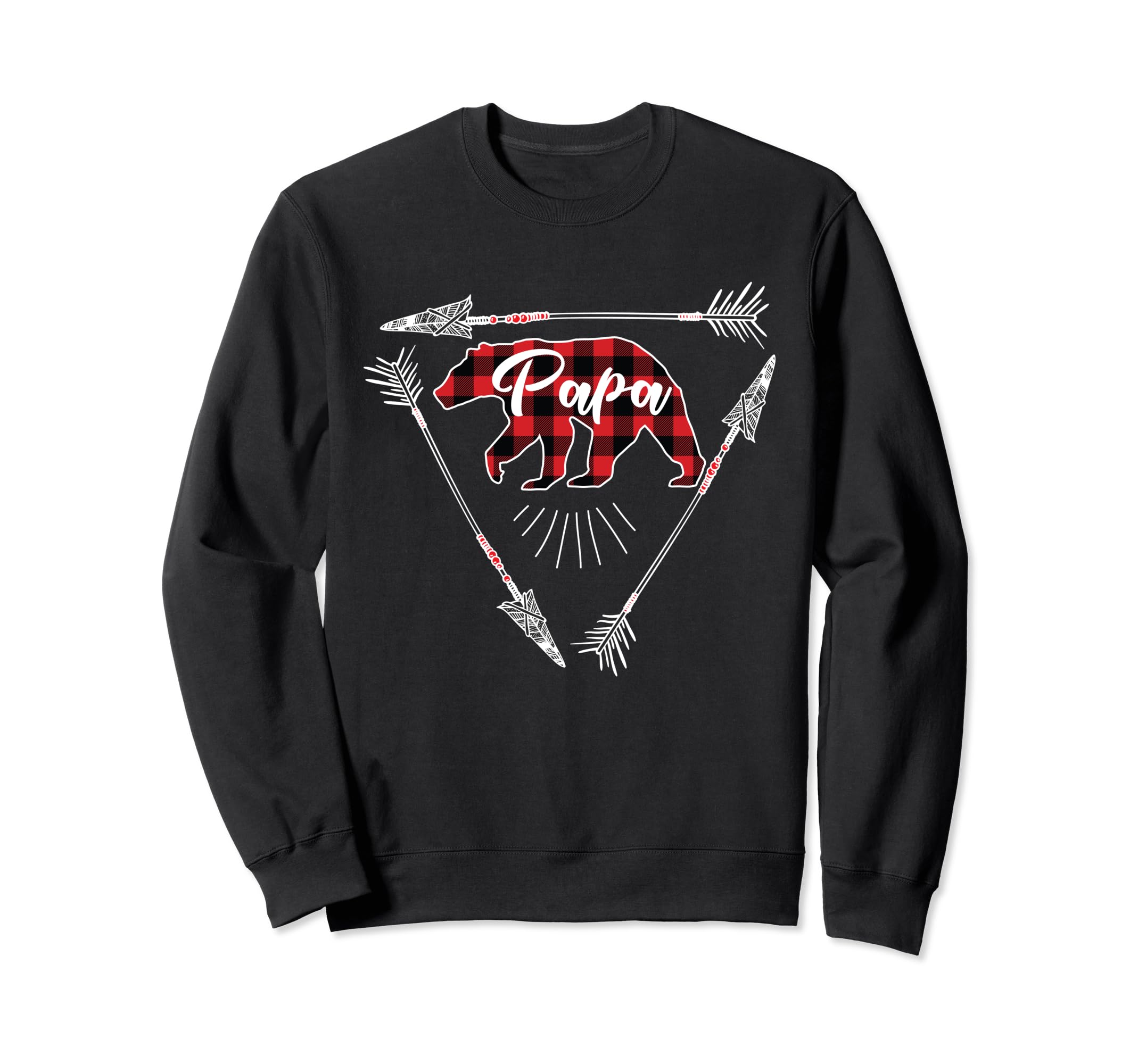Red Plaid Papa Bear Dad Birthday Sweatshirt - Casual Everyday Wear Unisex - T-Shirt, Sweatshirt, Hoodie