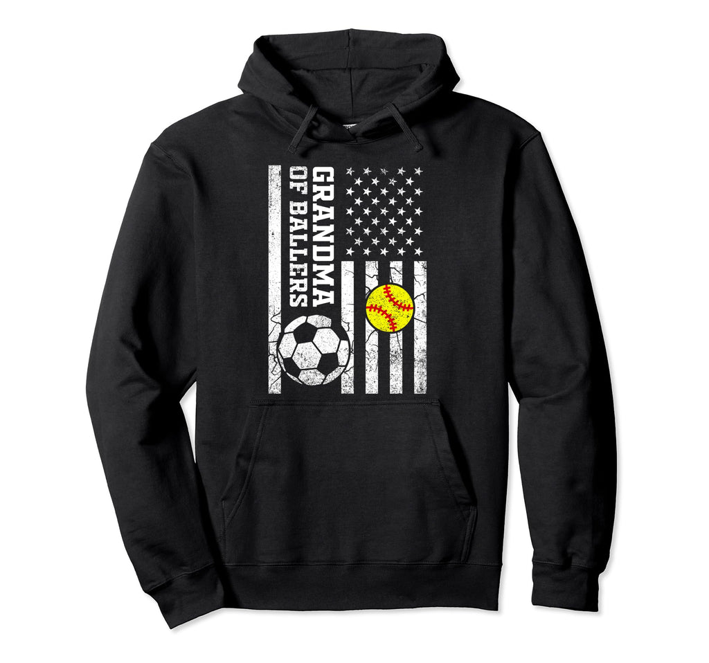 Grandma Ballers Baseball Soccer Softball Hoodie - Streetwear Style Unisex - T-Shirt, Sweatshirt, Hoodie