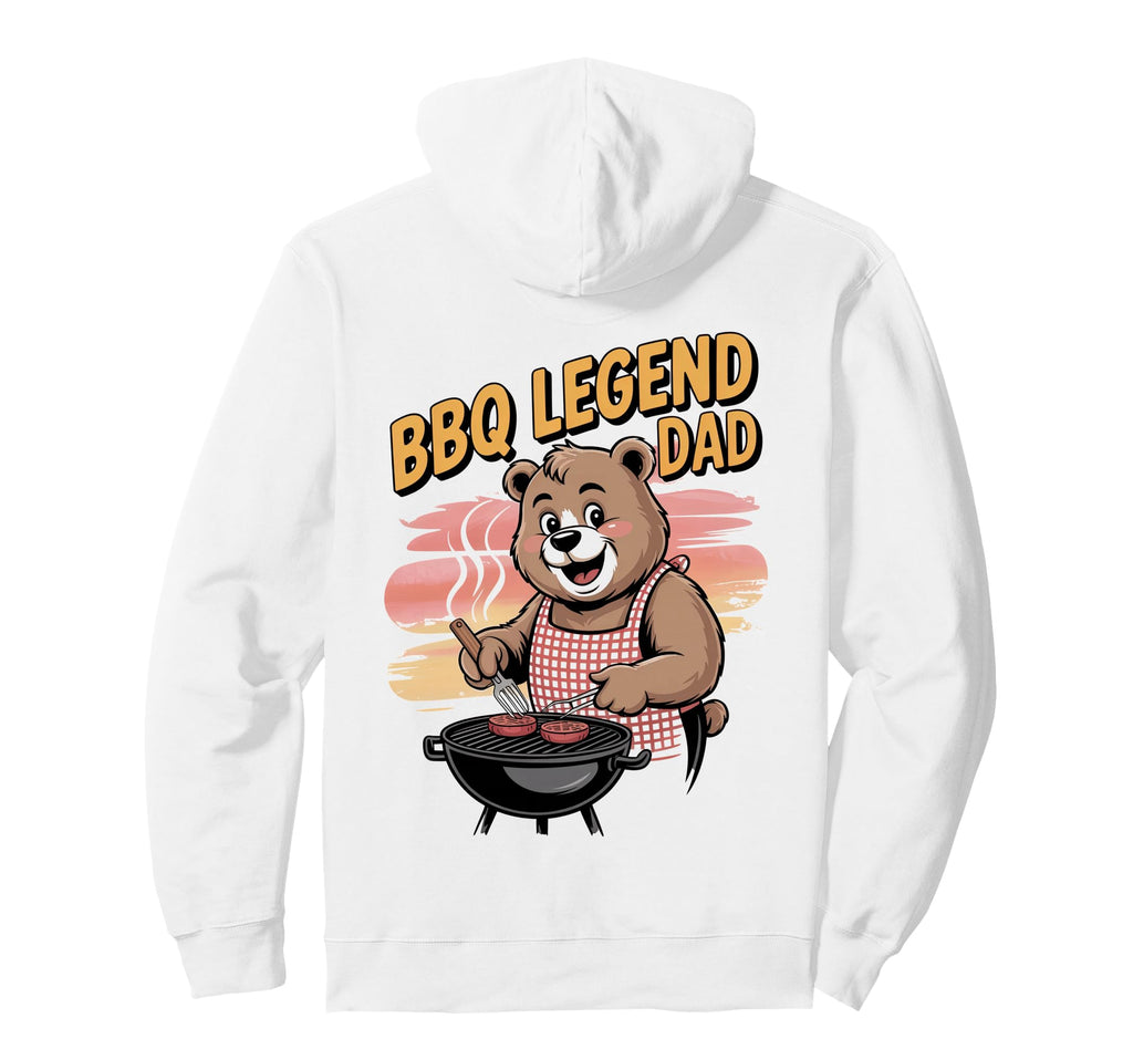 Bbq Legend Dad Fun Grilling Bear Hoodie - Minimalist Print for Adults - T-Shirt, Sweatshirt, Hoodie