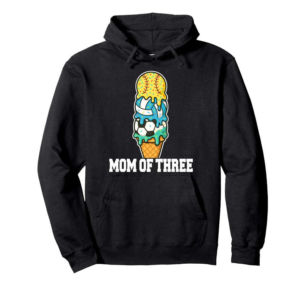 Softball Soccer Volleyball Mom Ice Cream Hoodie - Novelty Apparel Unisex - T-Shirt, Sweatshirt, Hoodie