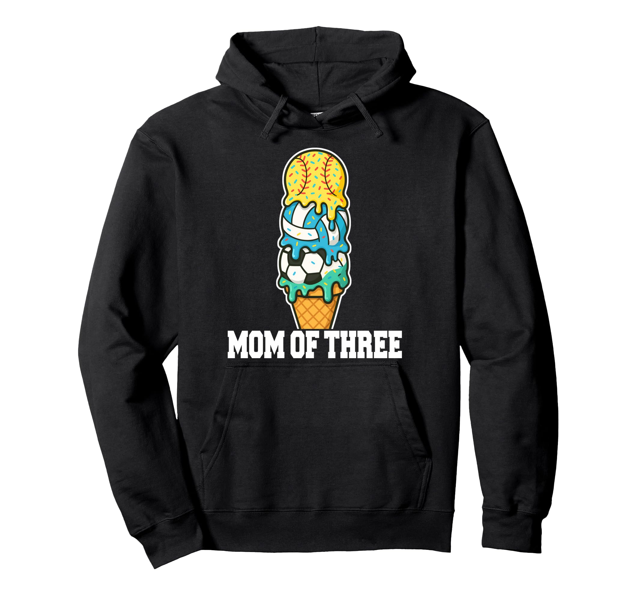 Softball Soccer Volleyball Mom Ice Cream Hoodie - Novelty Apparel Unisex - T-Shirt, Sweatshirt, Hoodie