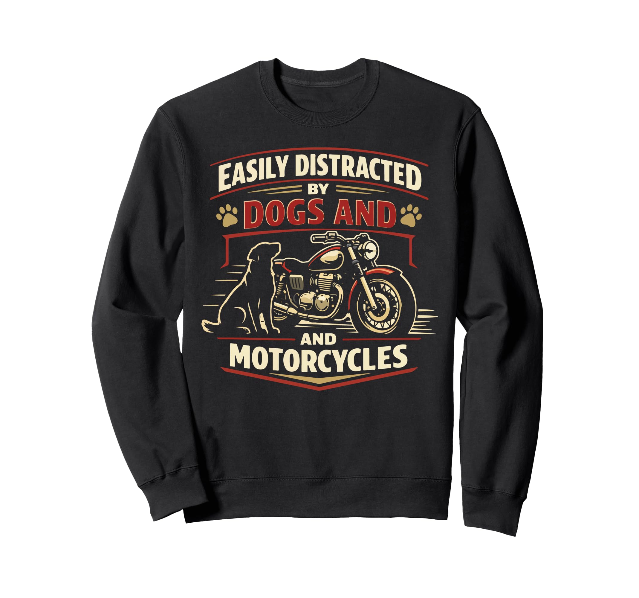 Motorcycle Biker Dog Easily Sweatshirt - Custom Art Print for Adults - T-Shirt, Sweatshirt, Hoodie