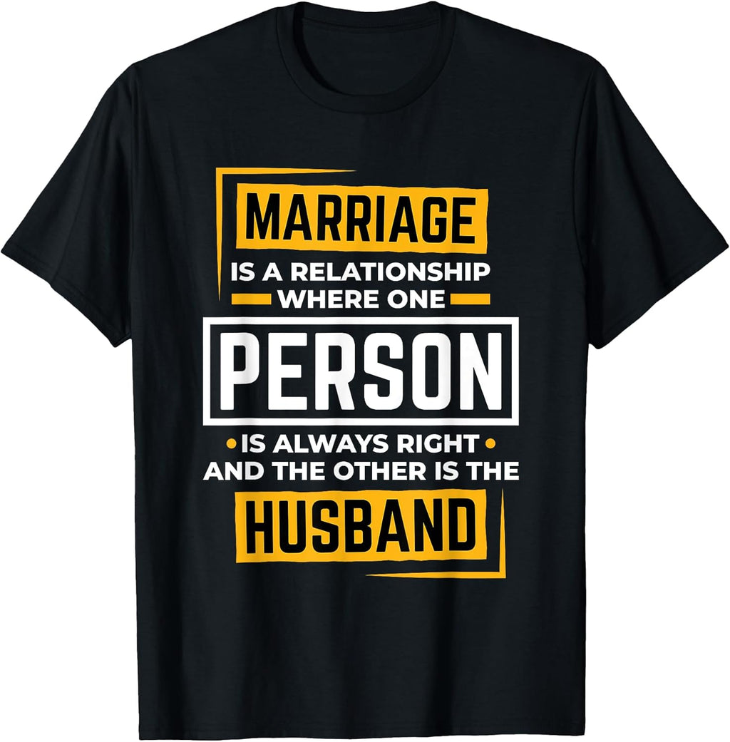 Funny Husband Wife Marriage is A Relationship for Men - Adult & Kids T-Shirts, Sweatshirts & Hoodies apparel design preview 1
