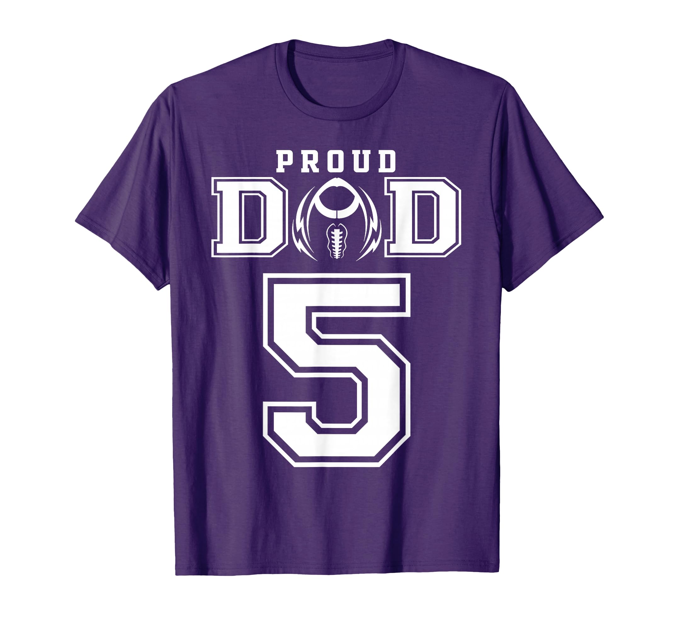 Custom Proud Football Dad Number 5 T-Shirt - Fun Novelty Design Men Women - T-Shirt, Sweatshirt, Hoodie