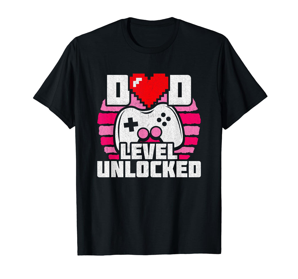 Announcement Gamer Dad New Dad Level T-Shirt - Unique Graphic Unisex - T-Shirt, Sweatshirt, Hoodie