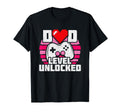 Announcement Gamer Dad New Dad Level T-Shirt - Unique Graphic Unisex - T-Shirt, Sweatshirt, Hoodie