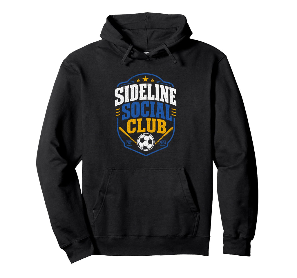 Sideline Social Club Soccer Baseball Hoodie - Unique Graphic Unisex - T-Shirt, Sweatshirt, Hoodie