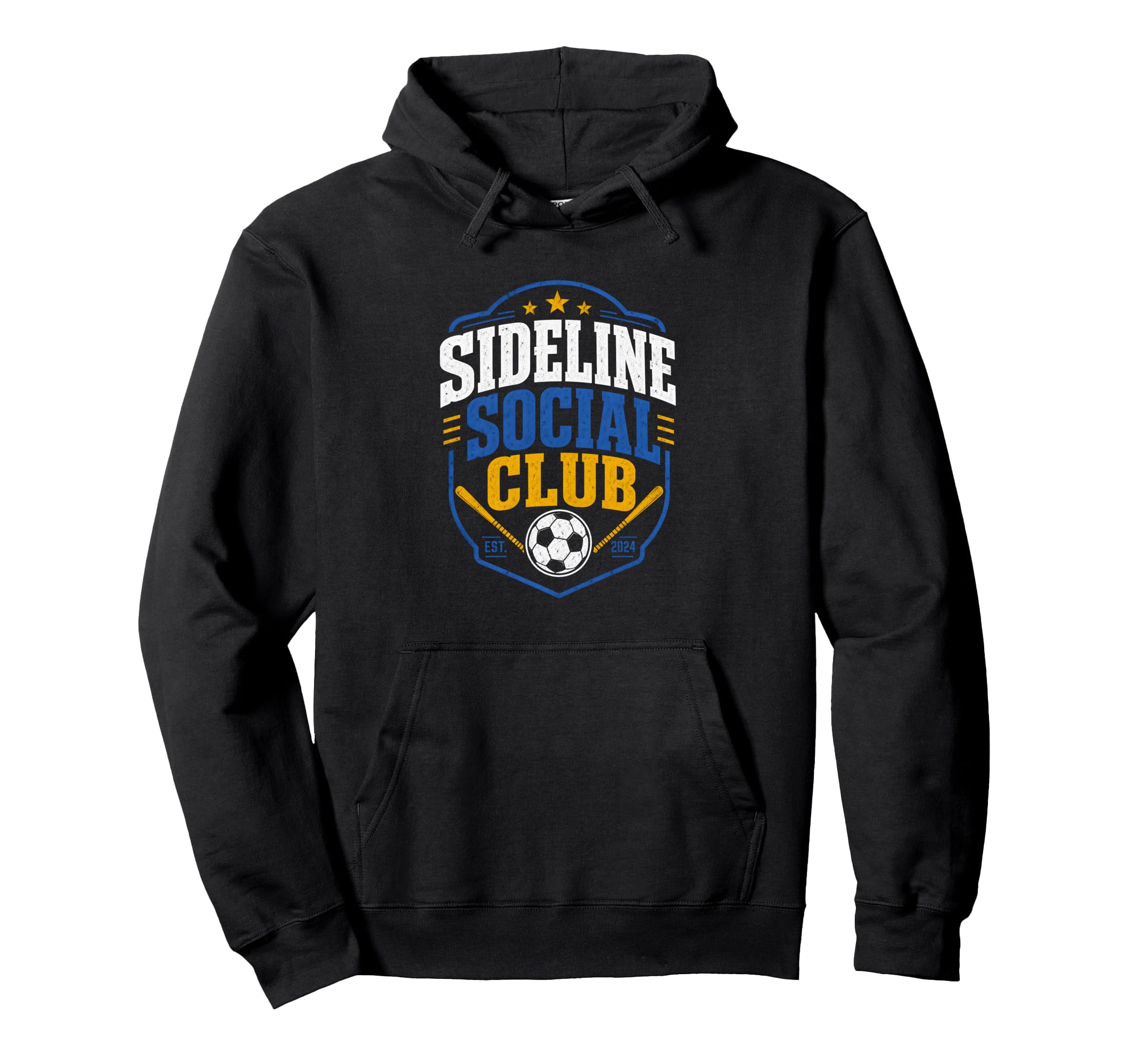 Sideline Social Club Soccer Baseball Hoodie - Unique Graphic Unisex - T-Shirt, Sweatshirt, Hoodie
