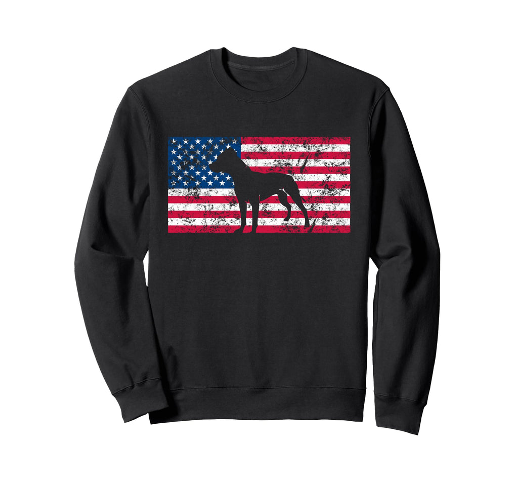 Pitbull Dad American Flag Sweatshirt - Fun Novelty Design for Adults - T-Shirt, Sweatshirt, Hoodie