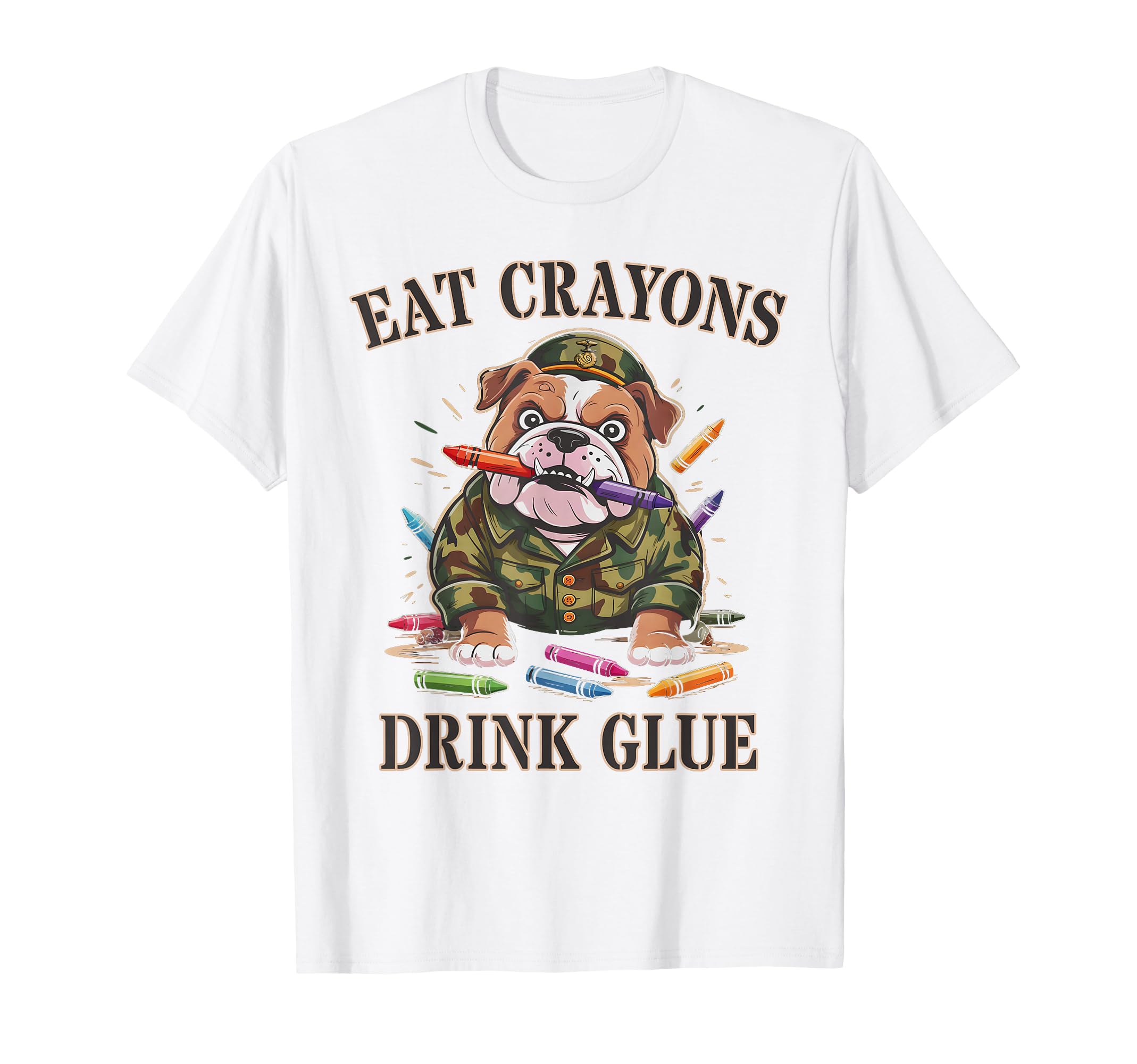 Sarcastic Eat Crayons Drink Glue T-Shirt - Minimalist Print Men Women - T-Shirt, Sweatshirt, Hoodie