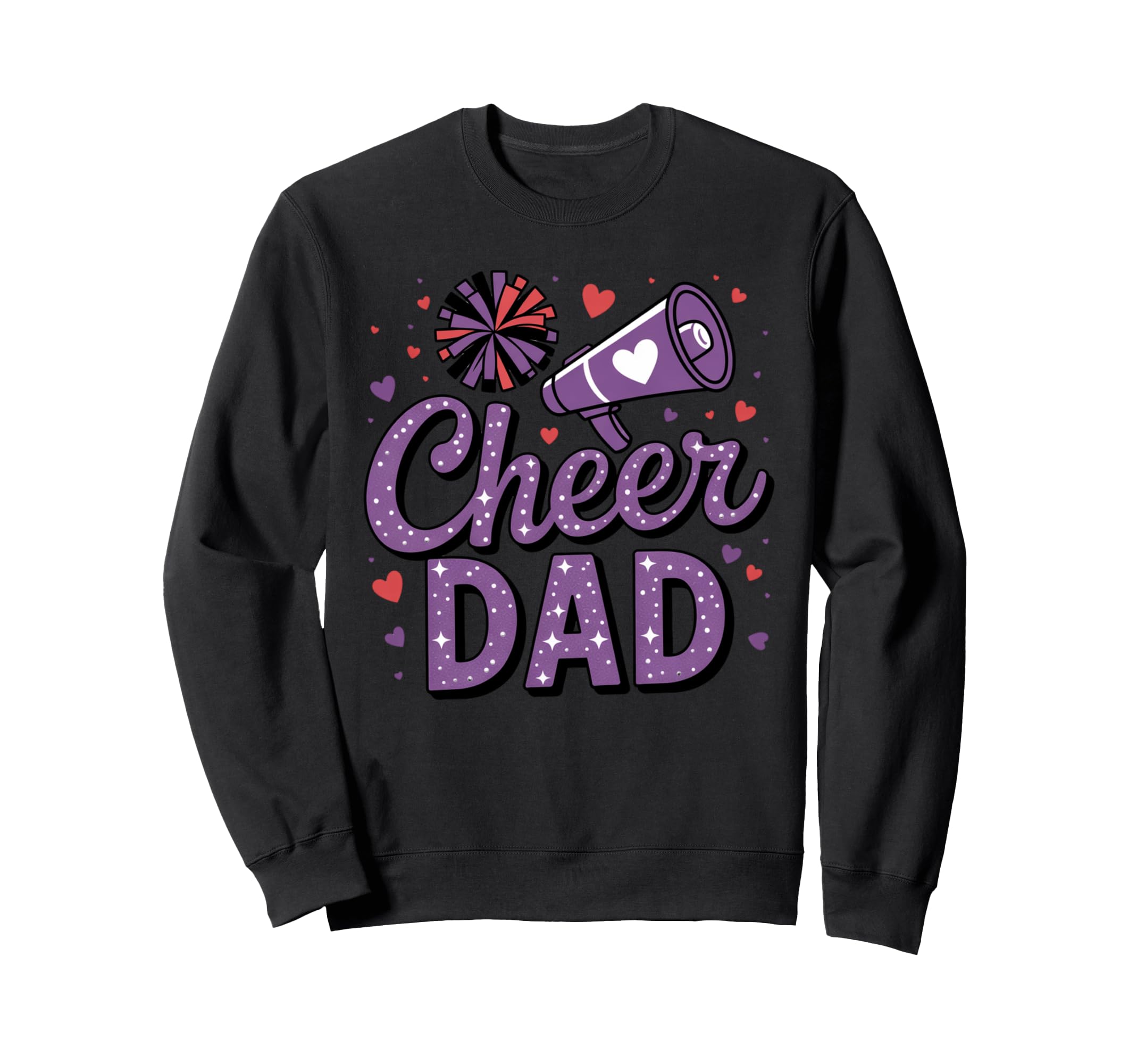 Purple Cheer Dad Tees Cheerleader Sweatshirt - Unique Graphic for Adults - T-Shirt, Sweatshirt, Hoodie