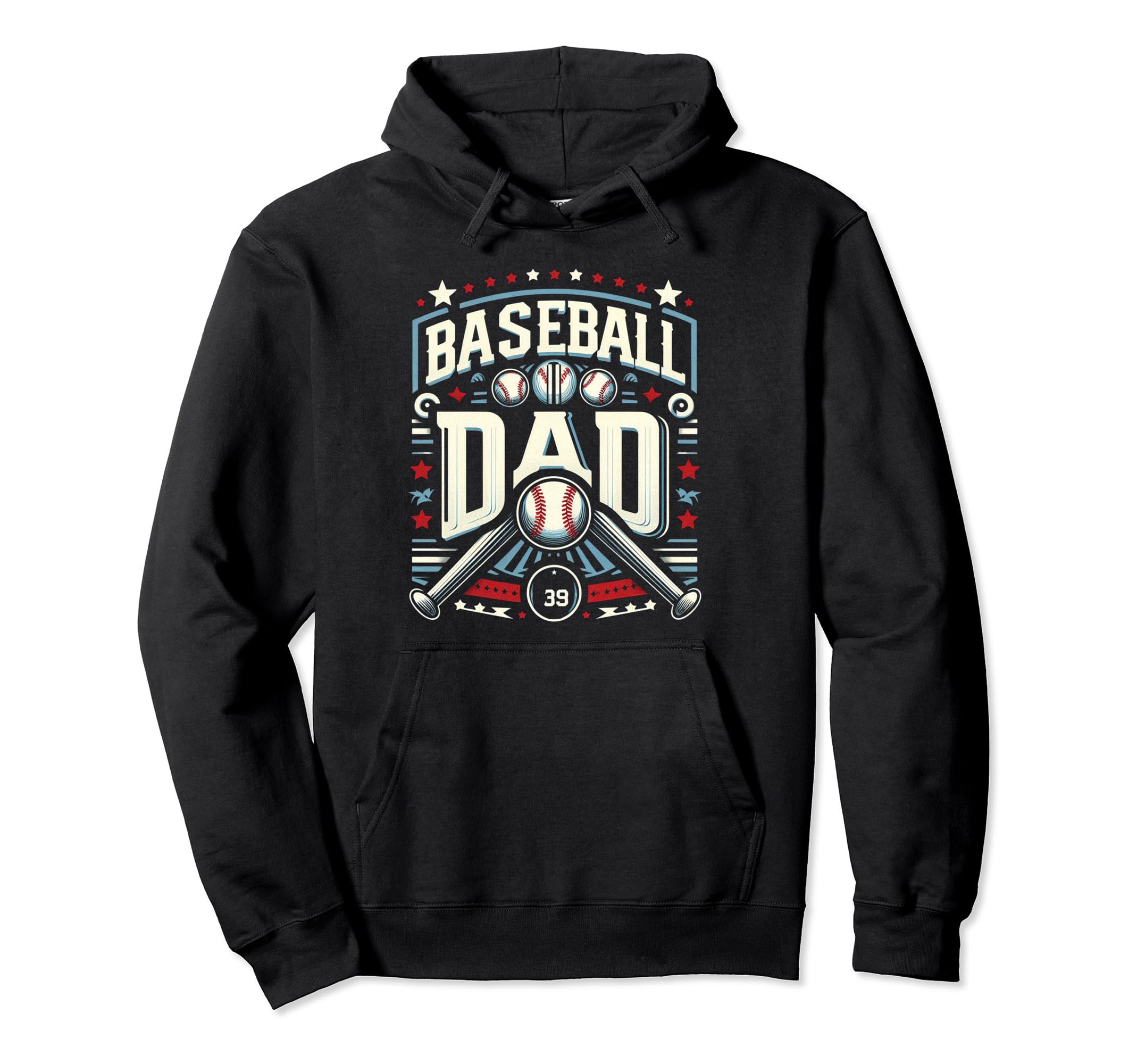 Baseball Dad Fathers Day Hoodie - Novelty Apparel for Adults - T-Shirt, Sweatshirt, Hoodie