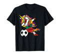 Dabbing Unicorn Lithuania Football T-Shirt - Graphic Print Men Women - T-Shirt, Sweatshirt, Hoodie