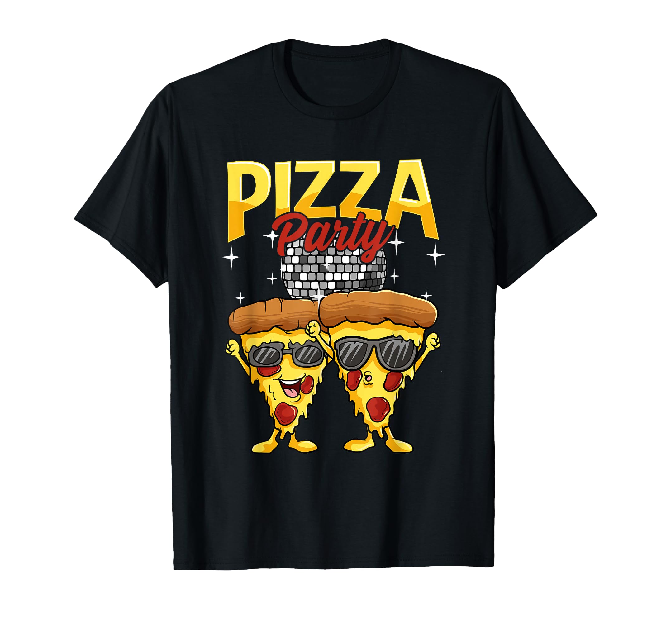Funny Pizza Party Disco Ball Sunglass T-Shirt - Trendy Graphic Men Women - T-Shirt, Sweatshirt, Hoodie