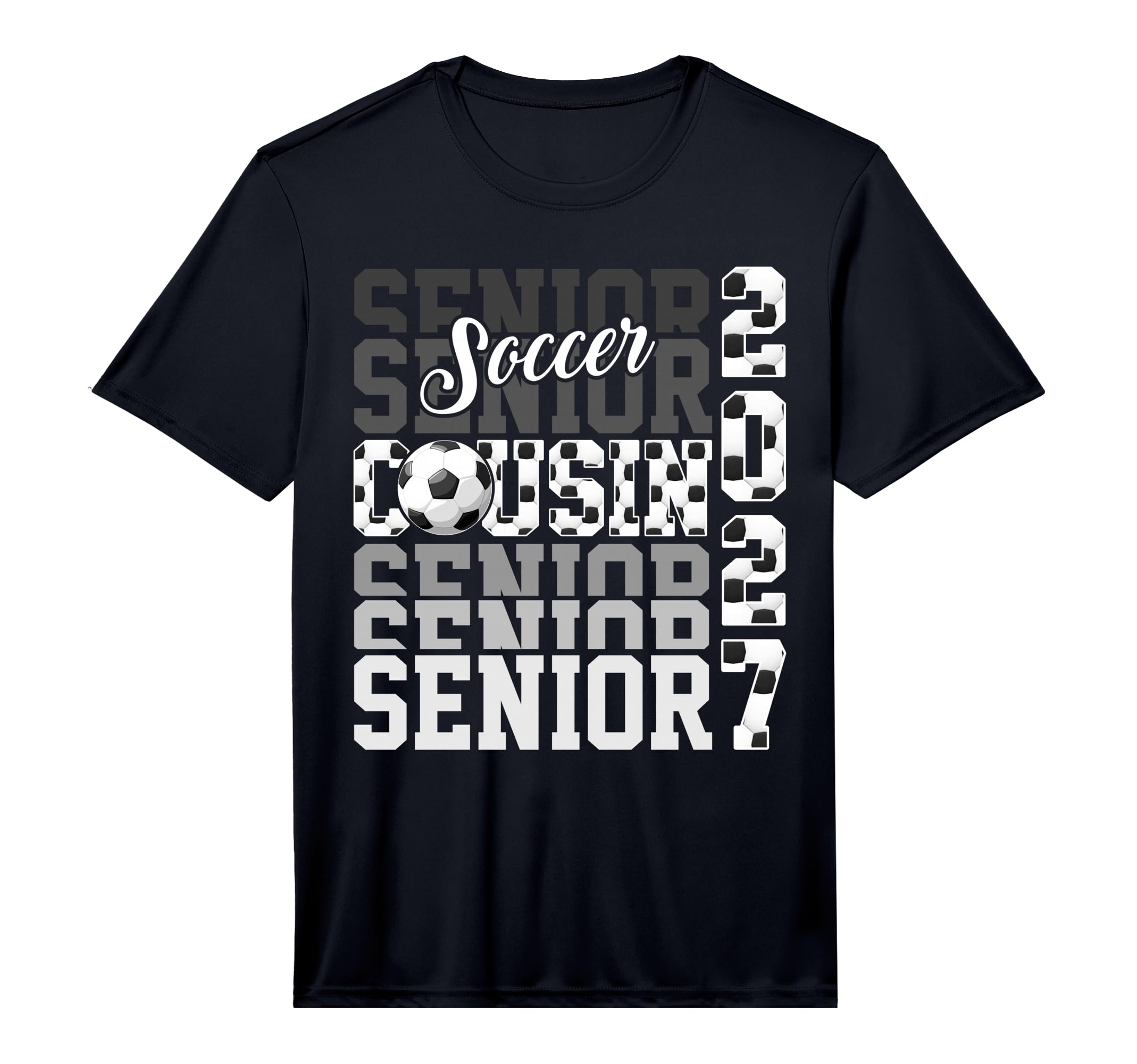 Senior 2027 Soccer Cousin Proud T-Shirt - Custom Art Print Men Women - T-Shirt, Sweatshirt, Hoodie