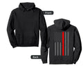 Thin Red Line Firefighter American Flag Hoodie - Graphic Print for Adults - T-Shirt, Sweatshirt, Hoodie