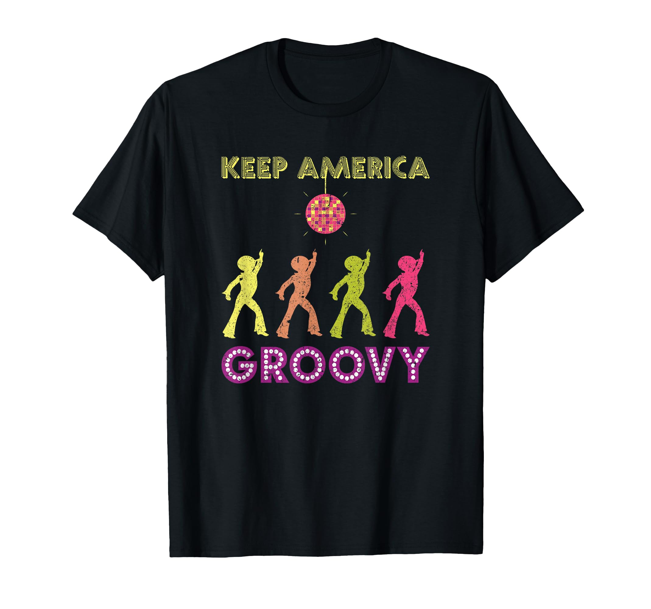 Keep America Groovy Disco 1970S Funk T-Shirt - Minimalist Print for Adults - T-Shirt, Sweatshirt, Hoodie