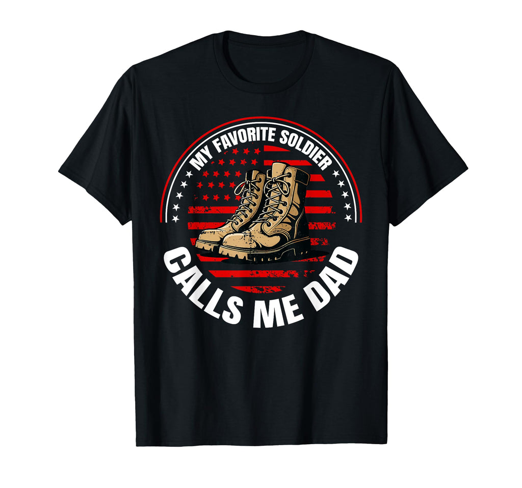 Proud Military Dad American Usa Flag T-Shirt - Trendy Graphic for Adults - T-Shirt, Sweatshirt, Hoodie