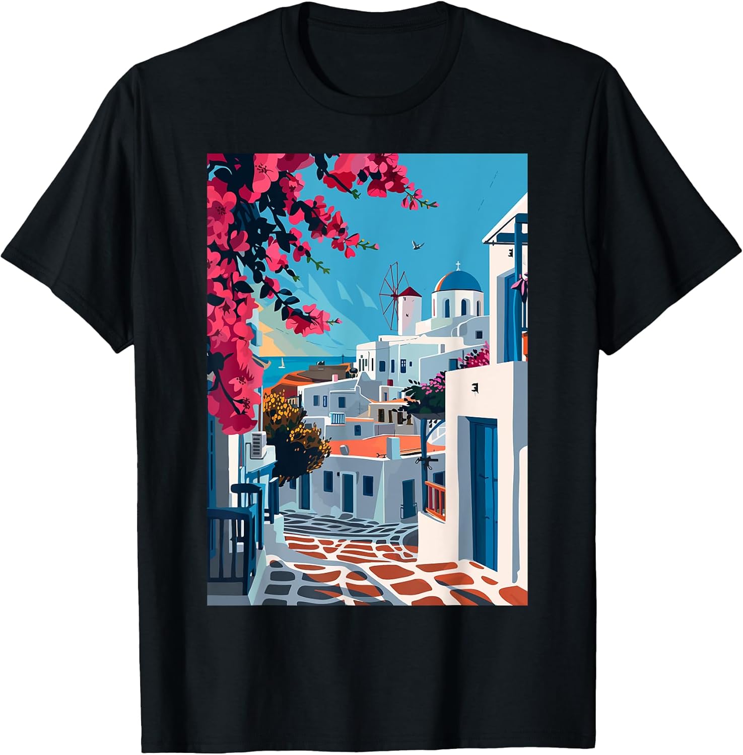 Mykonos Greece Art Aesthetic Minimalist - Adult & Kids T-Shirts, Sweatshirts & Hoodies apparel design preview 1