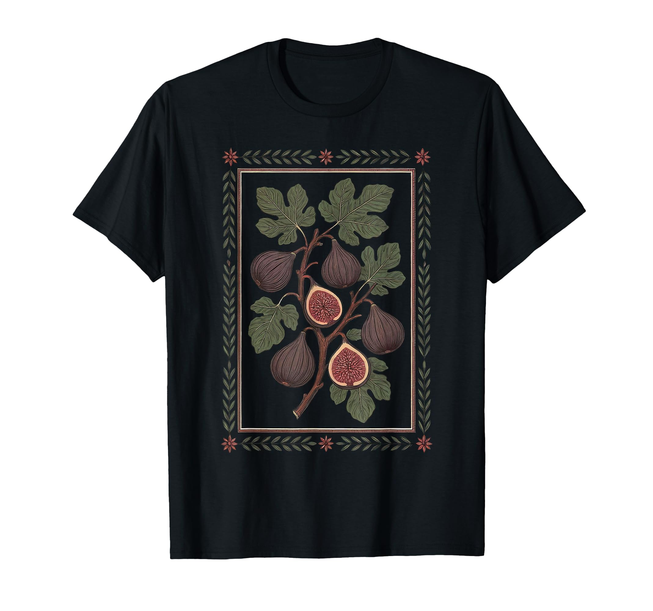 Mediterranean Folk Art Fig Fruit Gardening T-Shirt - Trendy Graphic Unisex - T-Shirt, Sweatshirt, Hoodie