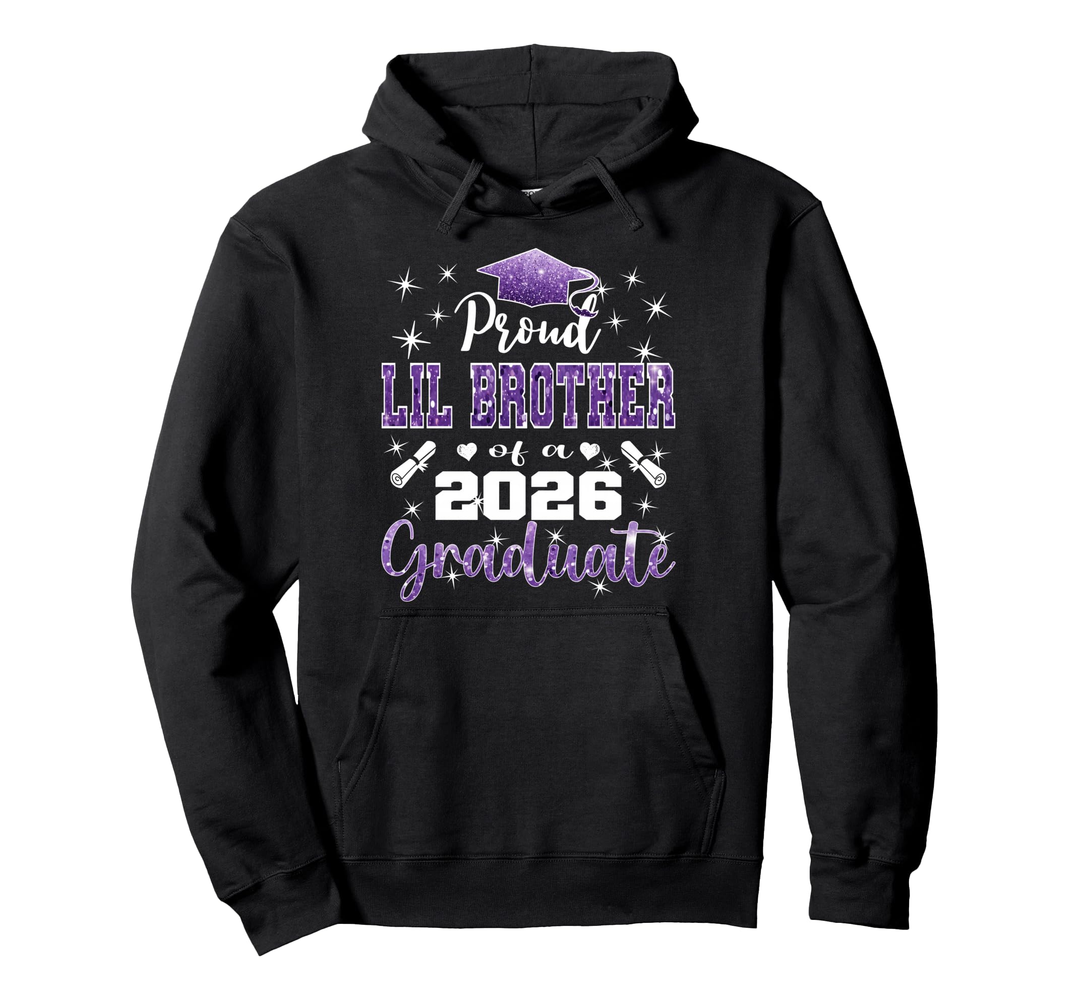 Super Proud Lil Brother 2026 Graduate Hoodie - Unique Graphic Unisex - T-Shirt, Sweatshirt, Hoodie