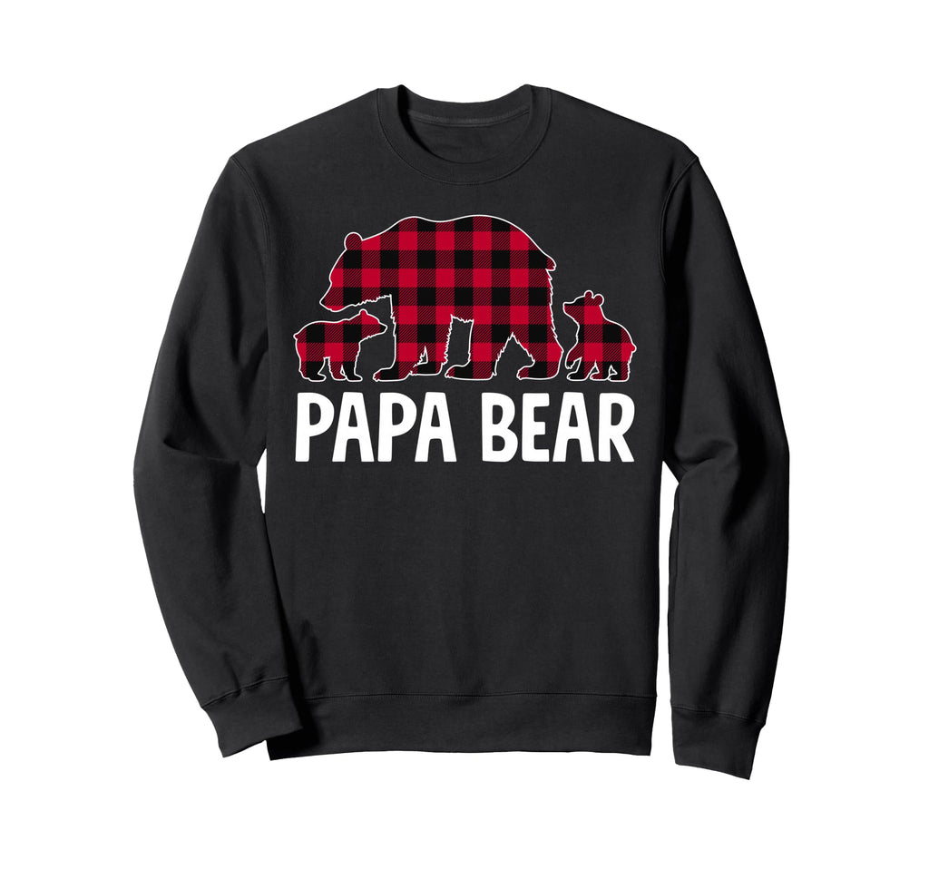 Red Buffalo Plaid Papa Bear 2 Sweatshirt - Casual Everyday Wear Men Women - T-Shirt, Sweatshirt, Hoodie