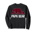 Red Buffalo Plaid Papa Bear 2 Sweatshirt - Casual Everyday Wear Men Women - T-Shirt, Sweatshirt, Hoodie