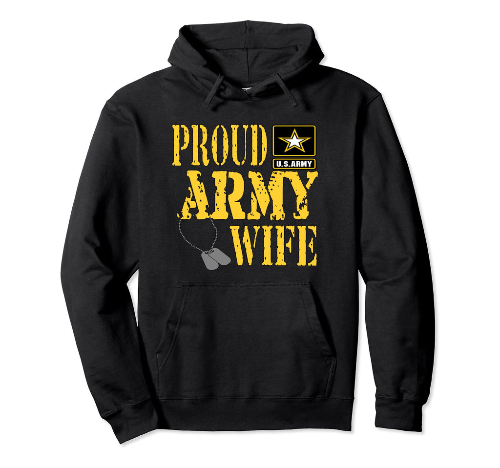 Proud Army Wife Military Pride Hoodie - Custom Art Print Men Women - T-Shirt, Sweatshirt, Hoodie