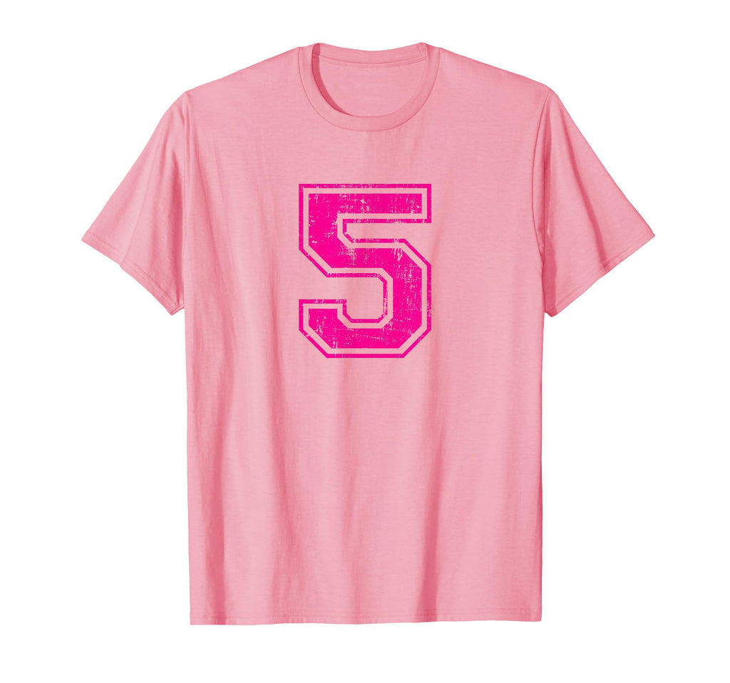 Number 5 Five Varsity Distressed Sport T-Shirt - Aesthetic Graphic Unisex - T-Shirt, Sweatshirt, Hoodie