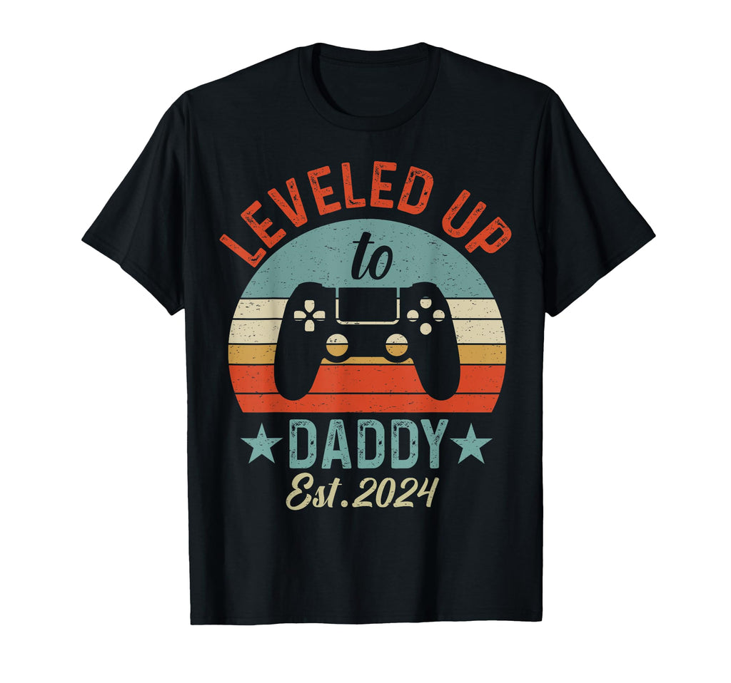 Leveled Up To Daddy 2024 Promoted Dad T-Shirt - Streetwear Style Men Women - T-Shirt, Sweatshirt, Hoodie