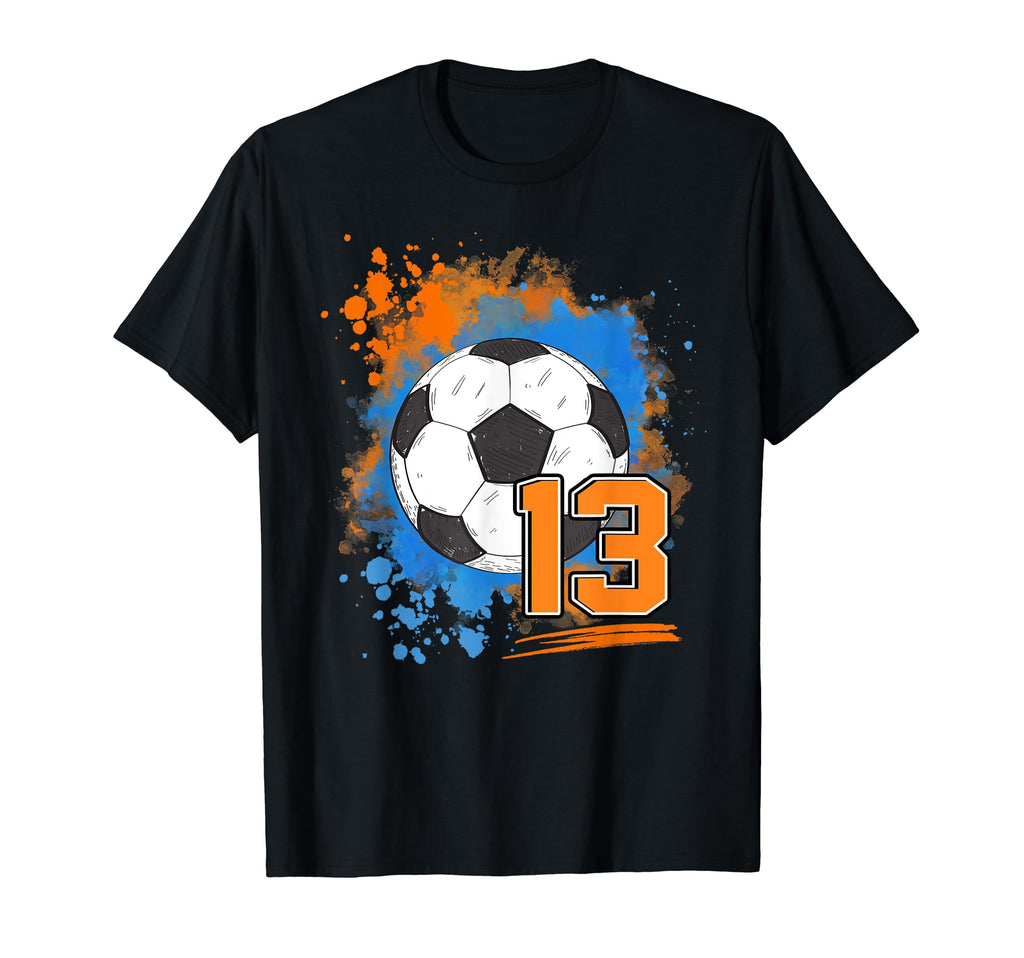 13Th Birthday 13 Years Old Soccer Ball T-Shirt - Unique Graphic for Adults - T-Shirt, Sweatshirt, Hoodie