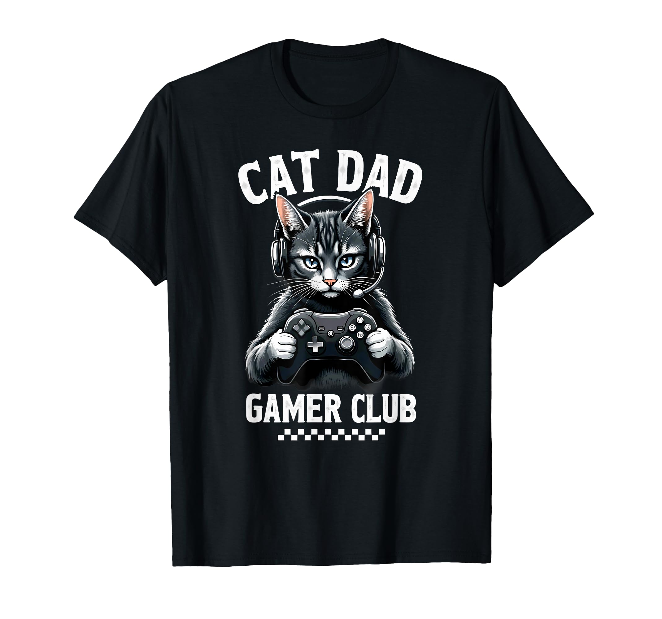 Cat Dad Gamer Club Video Game T-Shirt - Aesthetic Graphic Men Women - T-Shirt, Sweatshirt, Hoodie