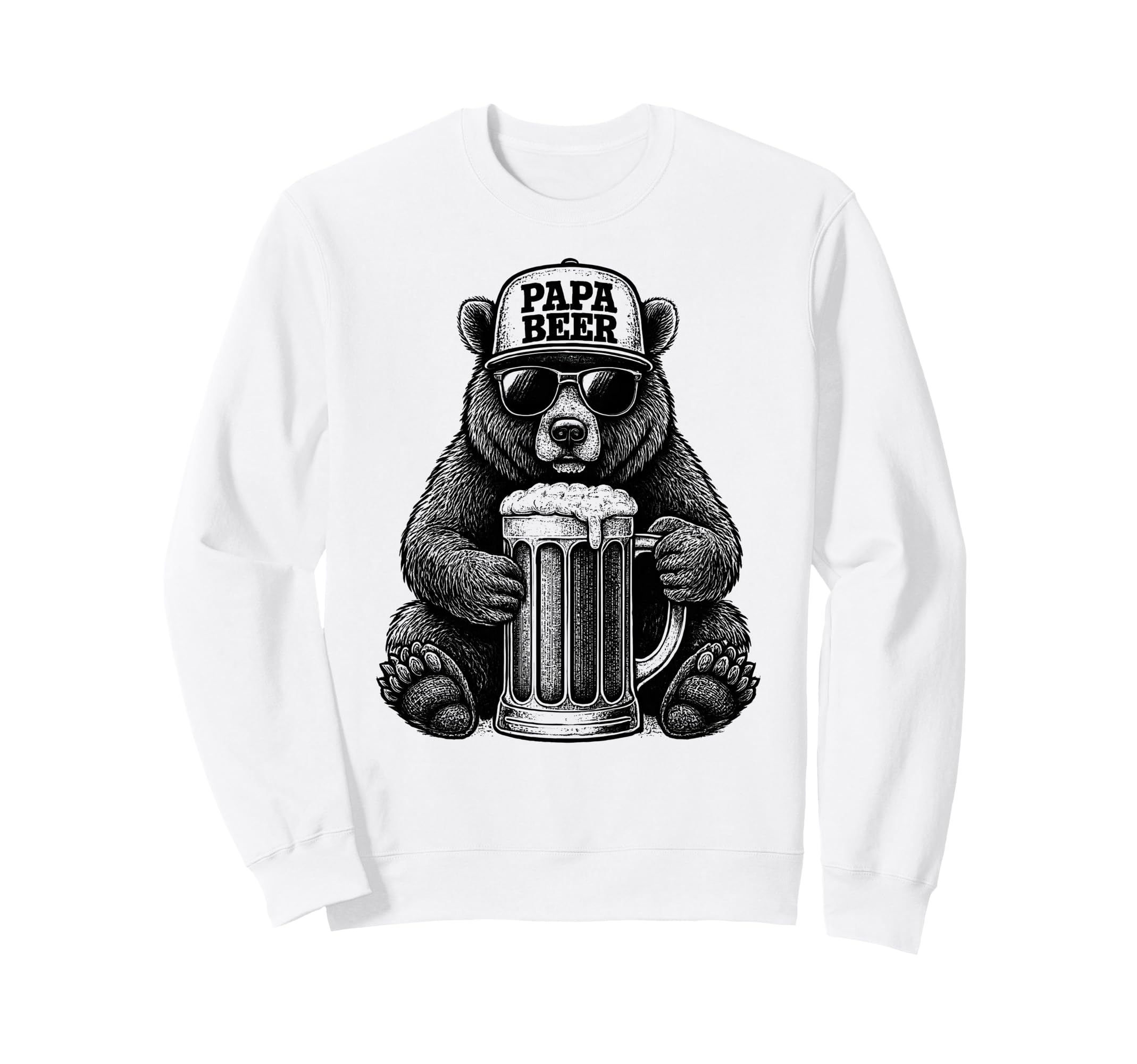 Papa Beer Funny Dad Bear Sweatshirt - Casual Everyday Wear Men Women - T-Shirt, Sweatshirt, Hoodie