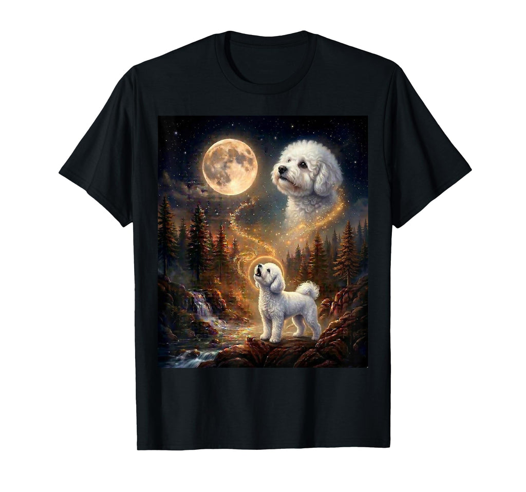 Bichon Frise Howling Moon Funny T-Shirt - Fun Novelty Design Men Women - T-Shirt, Sweatshirt, Hoodie