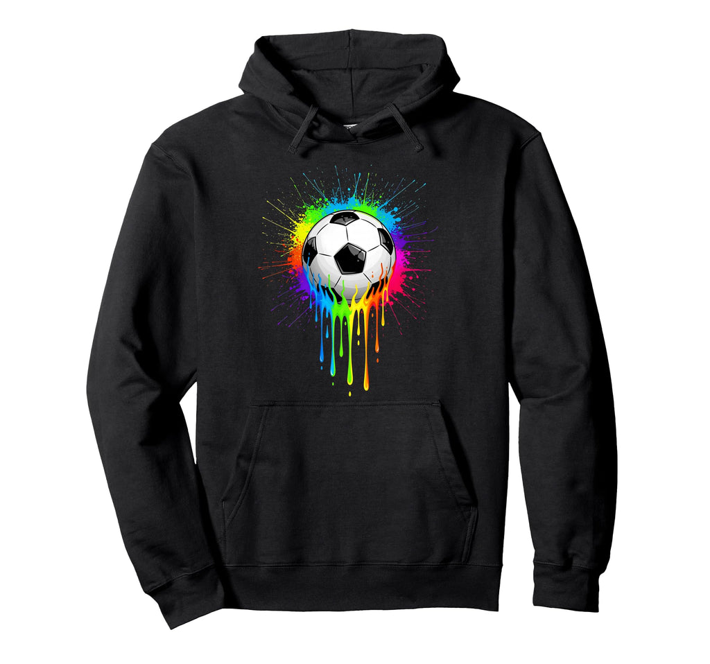Soccer Drip Colorful Splashing Paint Hoodie - Graphic Print Unisex - T-Shirt, Sweatshirt, Hoodie